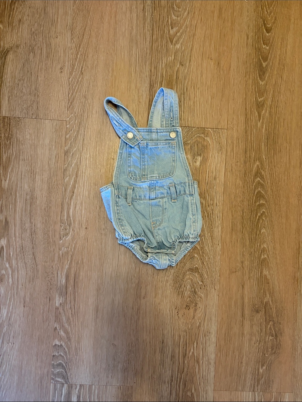Old Navy Light Wash Denim Baby Overalls Romper